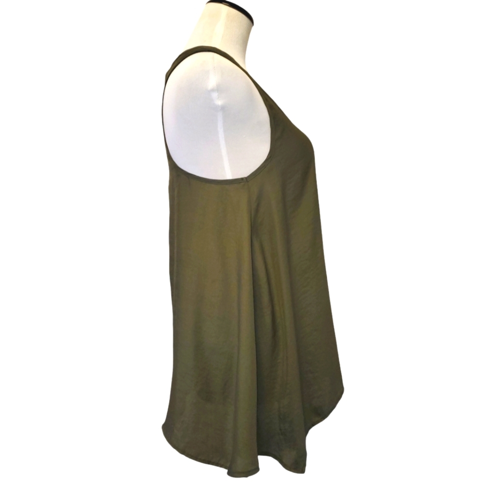 🔥REVOLVE Show Me Your MuMu‎ Cara-Van Olive Green Silky Sleeveless Tunic Tank  S - Picture 5 of 14